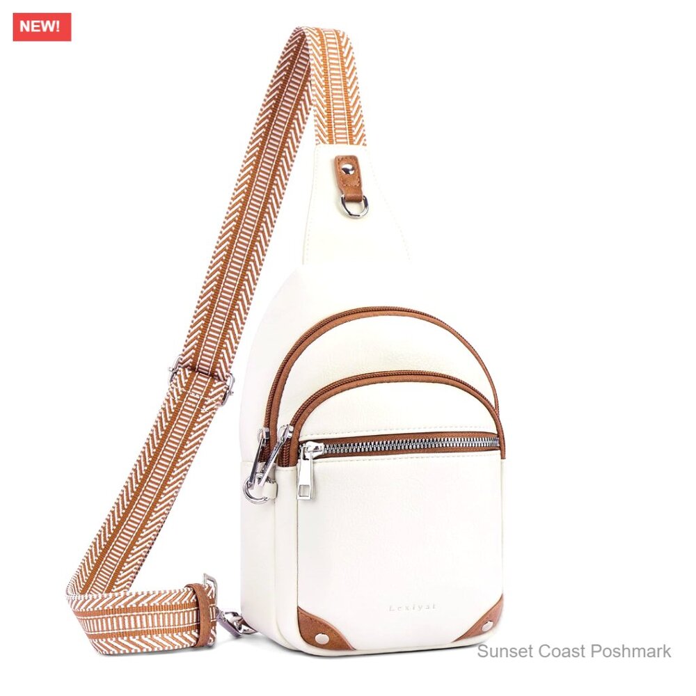 Anti Theft Crossbody Bag RFID Travel Sling Vegan Leather Adjustable Strap